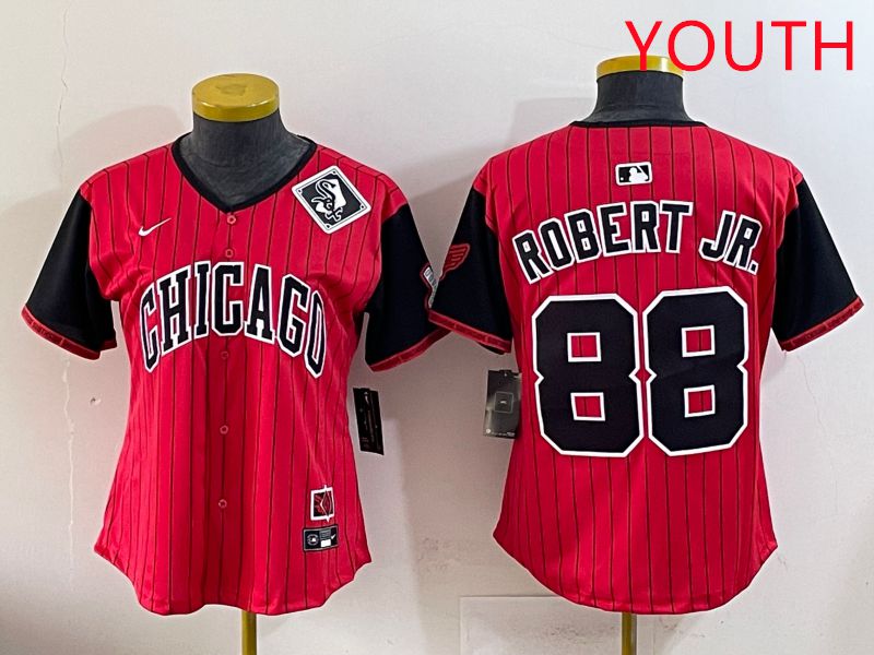 Youth 2025 Chicago White Sox #88 Robert jr Red Joint Name Nike MLB Jersey style 29->youth mlb jersey->Youth Jersey
